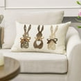 thumbnail image 1 of RBCKVXZ Easter Pillow Covers 12x20 Inch,Polka Dots Heart Bunny Decorative Throw Pillows,Lumbar Brown Bow Rabbit Cushion Case Spring Decoration for Sofa Couch, 1 of 8