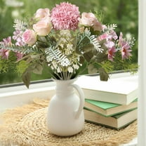 RBCKVXZ Fake Artificial Flowers Bouquet for Decoration, Silk Floral Arrangements Faux Flowers Plant Wedding Bride Bouquets Tables Centerpieces for Home Indoor Vase Floral Table Decor (Purple, 11 In)