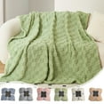 thumbnail image 1 of RBCKVXZ Fleece Throw Blanket for Couch - (White, 27"x39") Thick Warm Nap Blanket for Bed, Fluffys Striped Reversible Blanket for Chair, Sofa, 1 of 7