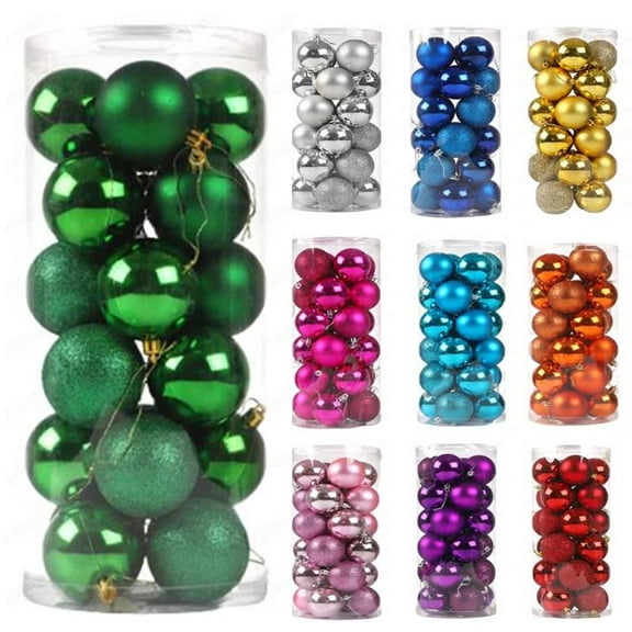RBCKVXZ Green 1.57"/4cm Christmas Balls Christmas Tree Decorations Ornaments Shatterproof Hanging Balls for Holiday Birthday Wedding Party Christmas Decorations Ornaments Set of 24pcs