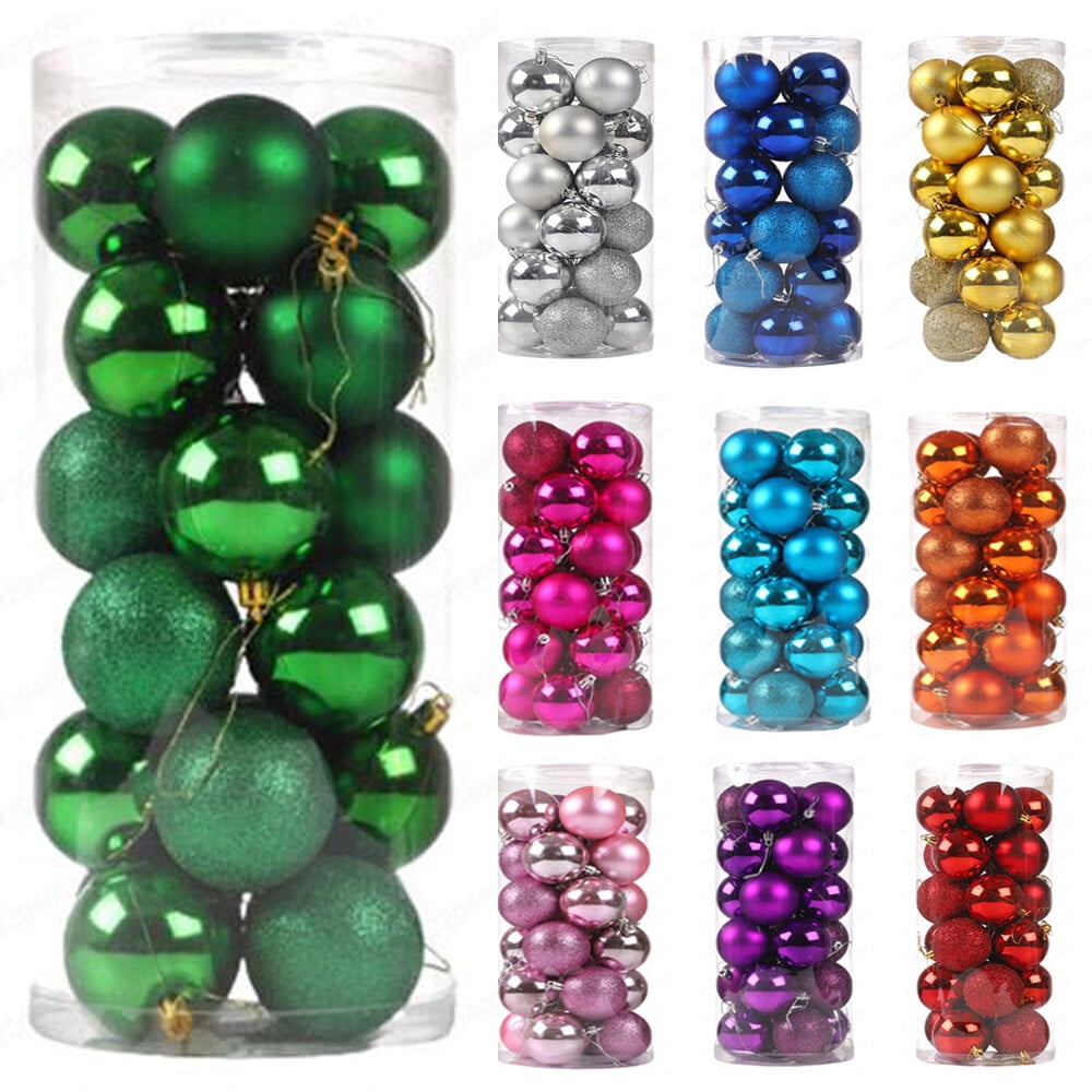 RBCKVXZ Green 2.36"/6cm Christmas Balls Christmas Tree Decorations Ornaments Shatterproof Hanging Balls for Holiday Birthday Wedding Party Christmas Decorations Clearance Ornaments Set of 24pcs