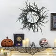 thumbnail image 1 of RBCKVXZ Halloween Black Branch Wreaths for Front Door with Glitter Bats, Halloween Horror Wreath Spooky Halloween Hanging Sign Decorations Outdoor Indoor, 17.7-Inch, 1 of 6