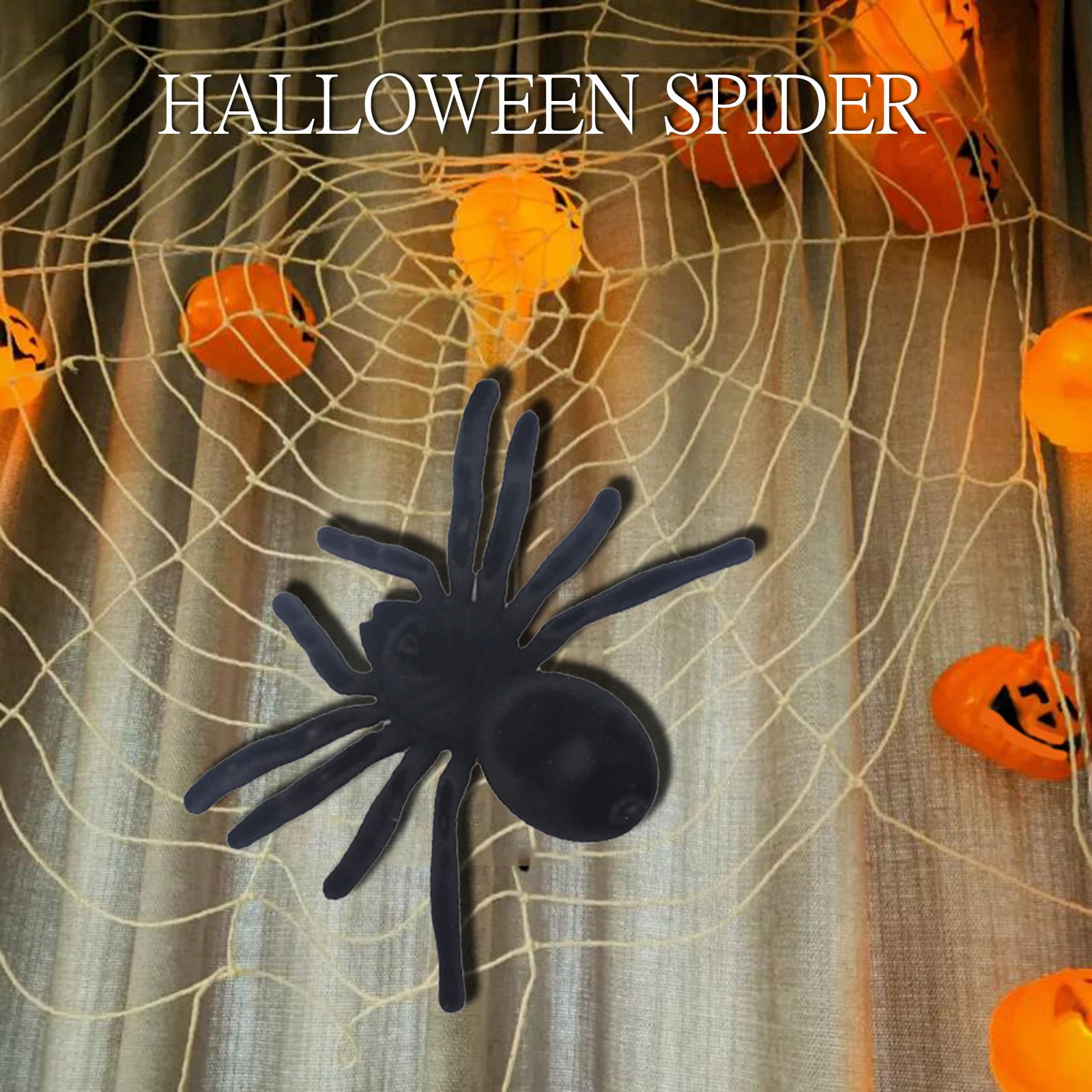 RBCKVXZ Halloween Decorations Indoor Outdoor on Clearance,Halloween Large Black Flocked Spider