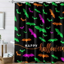 RBCKVXZ Halloween Shower Curtain Decor, Spooky Gothic Horror Halloween Bats Shower Curtains 35X71 inch Polyester Fabric Bathroom Bathtub Accessoriess Decor, Sets with Hooks