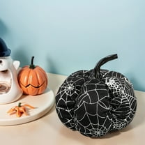 RBCKVXZ Halloween Stuffed Pumpkin Table Decorations, Mini Soft Modern Fall Home Decor, 5" x 3.5", Black