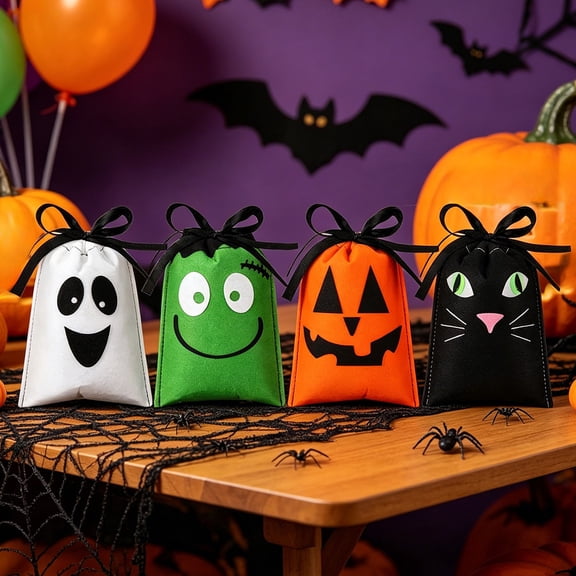 RBCKVXZ 【Halloween Tote Bag】 Large Capacity Candy Gift Storage Tote, Portable Carrying Bag for Party Favors, Trick-or-Treat, Holiday Decoration