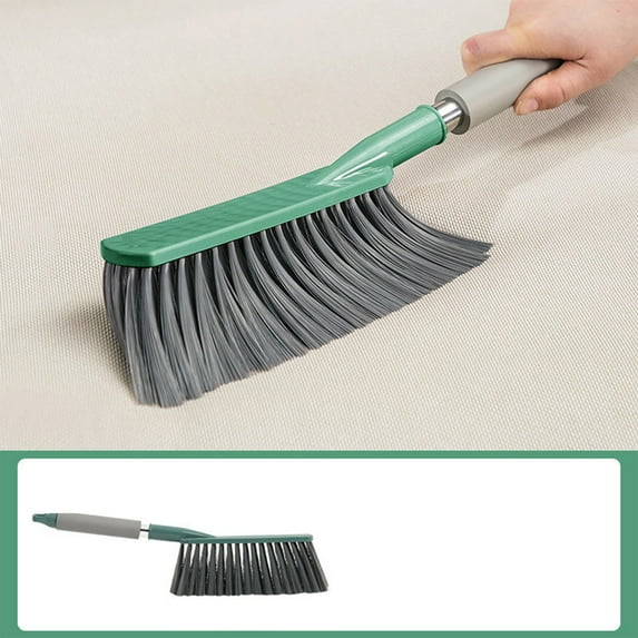 RBCKVXZ Hand Broom Cleaning Brush Soft Bristle Hand Brush Plastic Counter Duster Household Multifunction Dusting Brush with Long Handle for Cleaning Bed Car Sofa Furniture Clothes Carpet 16.5"(Green)