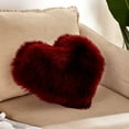 thumbnail image 1 of RBCKVXZ Heart Pillowcase, Faux Heart Decorative Pillow Covers, Heart Shaped Throw Pillow for Bed Chair Sofa Living Room (16x20 Inch, Wine), 1 of 4