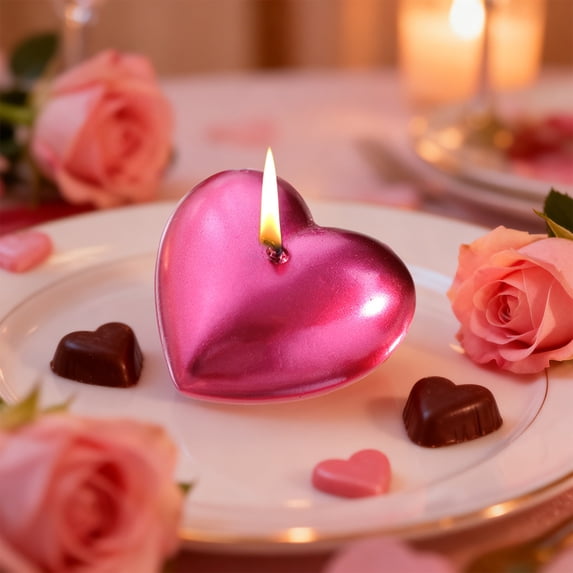 RBCKVXZ Heart-Shaped Love-Themed Scented Candle - Wax Candles with Romantic Fragrances for Valentine's Day, Anniversary & Home Decor - Includes Gift Box