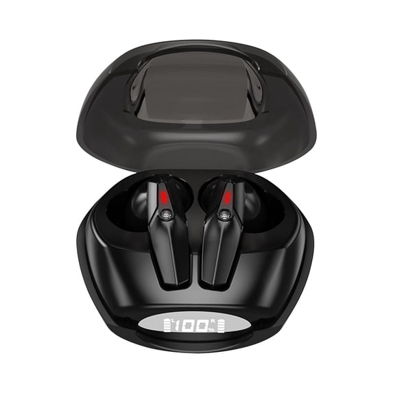 RBCKVXZ Intelligent Digital Display Bluetooth Headset 5.0 Wireless Headphone with Microphone 9D Stereo Gaming Sport Earbuds Headsets Birthday Gifts, Black