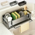 thumbnail image 1 of RBCKVXZ Kitchen Sink Caddy, Sponge Holder for Kitchen, Soap Dish Holder for Countertop, with Dishcloth Hanger Drying Rack, Rustproof Plastic Gadgets Sink Accessories, 1 of 7