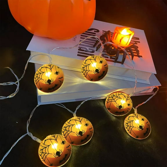 RBCKVXZ LED Halloween String Lights Demons Pumpkin Bats Lights Flashing Lights Holiday Decoration String Lights Ghost Festival Vibe Hanging Lights (Yellow, 1.5M & 10LED)