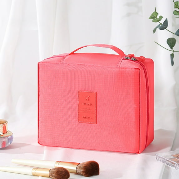 RBCKVXZ Large Capacity Toiletry Bag for Women, Waterproof Handheld Makeup Bag, Cosmetic Case (Light Red)