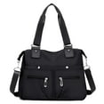 thumbnail image 1 of RBCKVXZ Large Capacity Tote Bag for Women, Nylon Shoulder Bag for Work, Multi Pockets Handbag for Travel Gym, Crossbody Bag (Black), 1 of 7