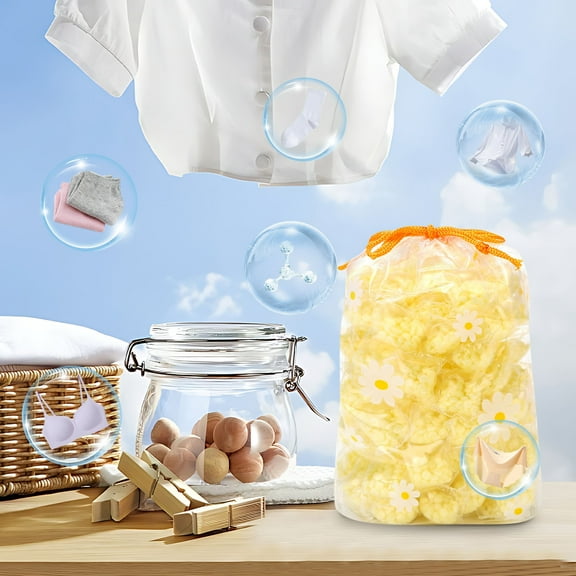 RBCKVXZ Laundry Scents Booster Beads 100 Packs - Fresh Scents Beads - In-Wash Scents Booster Beads for Reduces Statics Cling, Long Lasting Scents,Fresher for Clothes (Yellow)