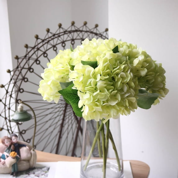 RBCKVXZ Light Green Artificial Balls Hydrangea Faux Flowers with Bendables Stems for DIY Wedding Centerpiece Fall Decor Home Arrangements (15.7"/pc)