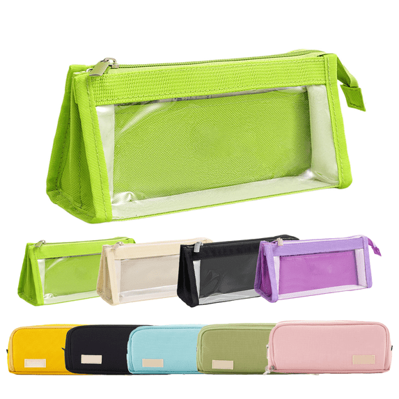 RBCKVXZ Multi-layer Clear Pencil Case, Large Capacity Pen Pouch with 3 Compartments - Japanese Minimalist Stationery Organizer, Exam Friendly Transparent Pencil Bag for Students & Office