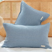 RBCKVXZ Oil Proof Pillow Cover with Straps Unmixed Cotton Pillowcase, 30x20 inch Queen/Standard Size - Soft, Cooling, Crisp & Breathable Cotton Percale Weave Pillowcase for Queen Pillow (Blue)