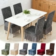 thumbnail image 1 of RBCKVXZ Overall Coverage Jacquards Chair Covers for Dining, Removable Gray Thick Dining Room Chair Covers with Skirt Chair Slipcovers Washable Chair Protector for Kitchen Wedding, 1 of 7