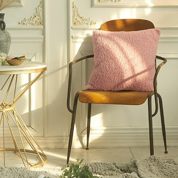 RBCKVXZ Pack of 1 Cozy Boucle-Like Textured Throw Pillow Covers for Couch Home Sofa Bedroom Car - 18"x18", Pink