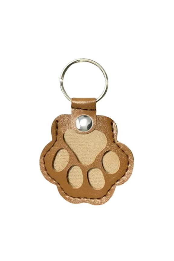 Pet Paw Shaped Leather Keychain, Pet Hair Keychain, Pet Memorial Gift Keyring, Handmade Key Holder for Collecting Cat and Dog Hair
