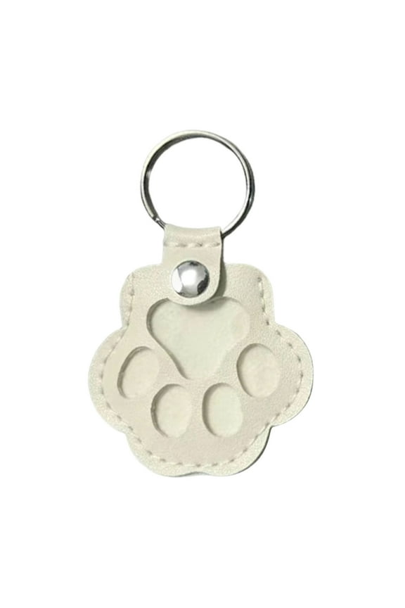 Pet Paw Shaped Leather Keychain, Pet Hair Keychain, Pet Memorial Gift Keyring, Handmade Key Holder for Collecting Cat and Dog Hair