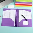 thumbnail image 1 of RBCKVXZ Plastic Folders with Clear Front Pocket, Heavy Duty File Folders with Business Card Slot, 2-Pocket Folder for Schoolwork & Office (Purple), 1 of 4