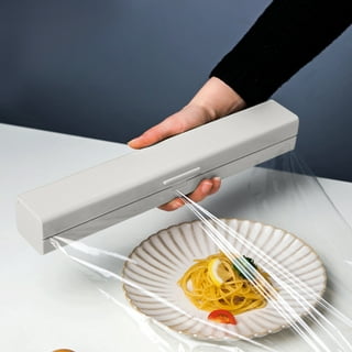 Plastic Food Wrap Dispenser For Kitchen With Slide Cutter Adjustable Cling  Film Cutter Preservation Foil Storage Box Kitchen