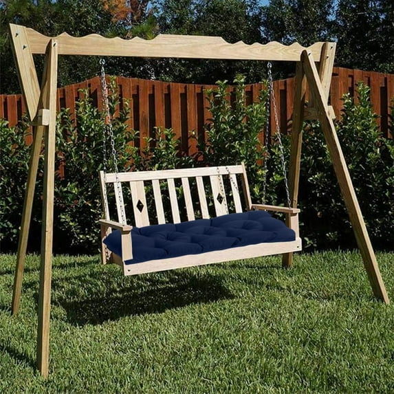 RBCKVXZ Porch Swing Cushions Outdoor 39 inch Waterproof Swing Cushions with Backrest and Ties Thicken 3" Bench Swing Cushions for Outdoor Furniture Patio(Navy, 39x20inch)
