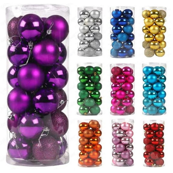 RBCKVXZ Purple 1.18"/3cm Christmas Balls Christmas Tree Decorations Ornaments Shatterproof Hanging Balls for Holiday Birthday Wedding Party Christmas Decorations Ornaments Set of 24pcs