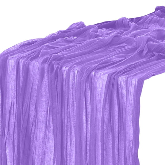 RBCKVXZ Purple Table Runner Spring Easter Cheesecloth Table Runner 71 inch Cheese Cloth Runner 5.9FT Boho Gauze Table Runner for Wedding Party Baby Shower Birthday Decor