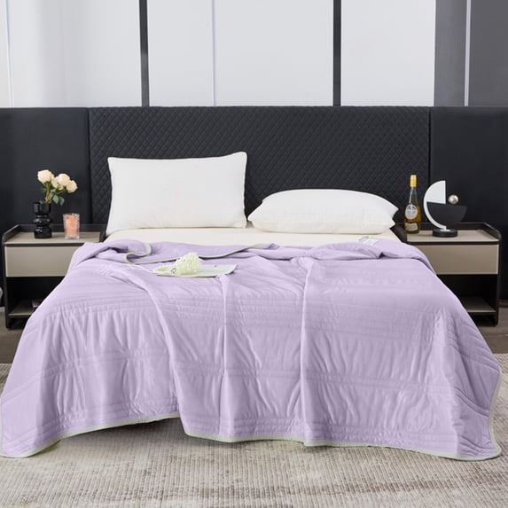 RBCKVXZ Quilts Queen Size, Lightweight Quilt for Summer Super-Soft Microfiber Bedspread, Cooler Double Side Blankets for Bed Couch Sofa Hot Sleepers (59x79 Inch)