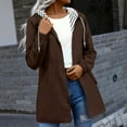 thumbnail image 1 of Chiccall Raincoats for Women Waterproof Zip Up Striped Lined Rain Jacket with Hood Long Trench Coats with Pocket Fashion Hiking Travel Windbreaker Brown XXL, 1 of 7