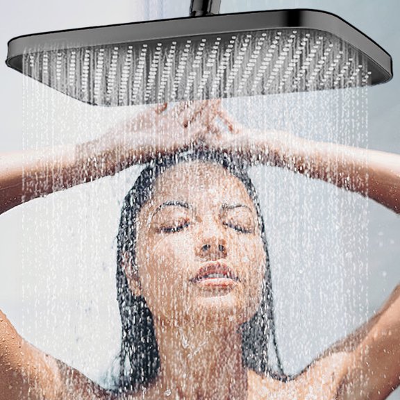RBCKVXZ Rainfall Showerhead, Squares High Pressure Rain Fall Showerheads 11x8 inch Rain Shower Head ABS Rainfall Shower Head Adjustable Angle Starrys Sky Bathroom Showerhead