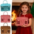 thumbnail image 1 of RBCKVXZ Rattan House Shaped Basket Wicker Small Dollhouse Gift for Girls, Boho Toys, Mouse in a Box House, Little Girl Purse Clutch, Doll Carrier (Blue), 1 of 6