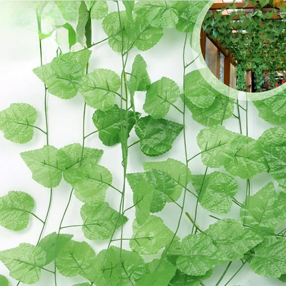 RBCKVXZ Simulated Grape Leaf Rattan Green Plant Ceiling Decoration Suitable For Courtyard Fence Office Home Piping Etc. Total Length 90.55 Inches