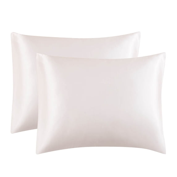 RBCKVXZ Simulated Silk Pillowcase Set of 2 for Hair and Skin, Standard Size 20x26 Inches Envelope Closure, Breathable Cooling Pillow Covers for Women Men