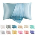 thumbnail image 1 of RBCKVXZ Simulated Silk Pillowcase Set of 2 for Hair and Skin, Standard Size 20x26 Inches Envelope Closure, Breathable Cooling Pillow Covers for Women Men, 1 of 9