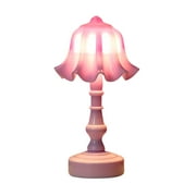 RBCKVXZ Small Cordless Bedside Lamp, 5.5 Inch Retro Reading Lamps, Portable Battery Powered Night Light for Nightstand/Bedroom/Living Room, Decor Gift (Pink)