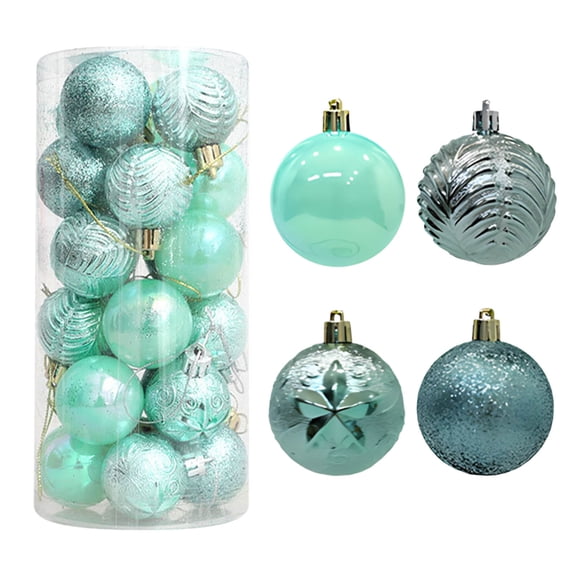 RBCKVXZ Small Size 24ct Christmas Ball Ornaments (1.5"/38mm), Shatterproof Plastic Christmas Bulbs, Hanging Decorations for Xmas Tree, Holiday, Wedding, Party