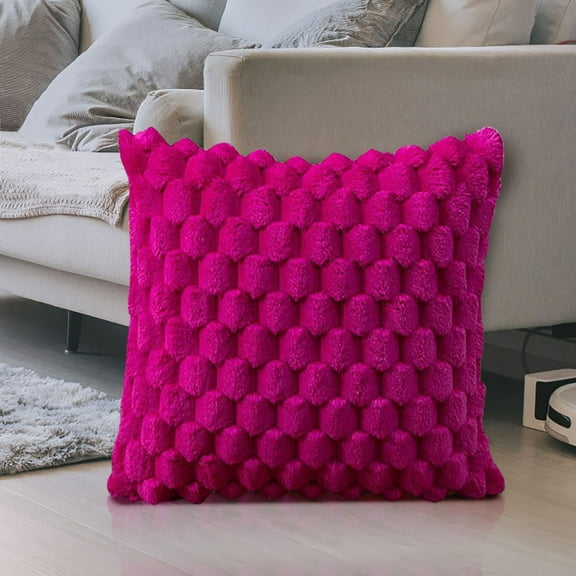 RBCKVXZ Snowflake Velvet Decorative Throw Pillow Covers 20x20 Inch Weaving Soft Solid Color Pillowcase Spring Modern Farmhouse Home Decor for Sofa Living Room Couch Bed(Purple)