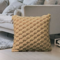 RBCKVXZ Snowflake Velvet Decorative Throw Pillow Covers 20x20 Inch Weaving Soft Solid Color Pillowcase Spring Modern Farmhouse Home Decor for Sofa Living Room Couch Bed(Coffee)