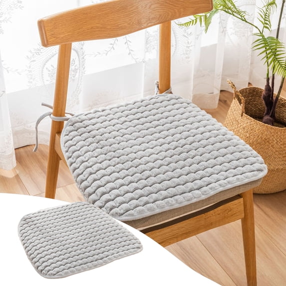 RBCKVXZ Soft Plush Chair Pads with Ties, U-Shaped Seat Cushion for Car, Outdoor Bistros Stool Patio Dining Room (Gray,18x18 Inch)