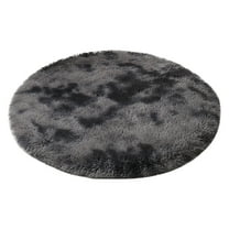 RBCKVXZ Soft Round Area Rug for Bedroom, Fluffy Circle Rug for Kids Girls Baby Room Indoor, Super Soft Circle Rug, Cute Shaggy Carpet for Children Living Room, 31.5 Inch Dark Gray