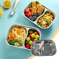 thumbnail image 1 of RBCKVXZ Stainless Steel Divided Plates, Kids Toddlers Babies Tray, Diet Food Control, Camping Dishes, Compact Serving Platter, Dinner Snack, 2 Compartment (Silver, 8.5 In), 1 of 6