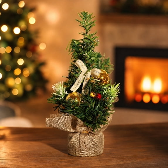 RBCKVXZ Tabletop Christmas Tree 9 Inch Mini Artificial Christmas Tree, Tabletop Small Xmas Tree for Holiday Indoor DIY Christmas Decor