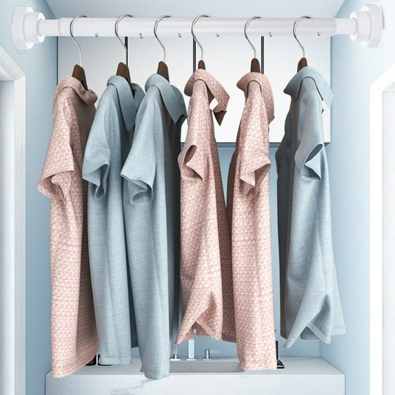 RBCKVXZ Tension Curtain Rod 15.75-21.65 Inch, Adjustable Closet Tension Rod, No Drilling Shower Curtain Rod, Non-slip Spring Curtain Rod for Window Bathroom Kitchen (White)