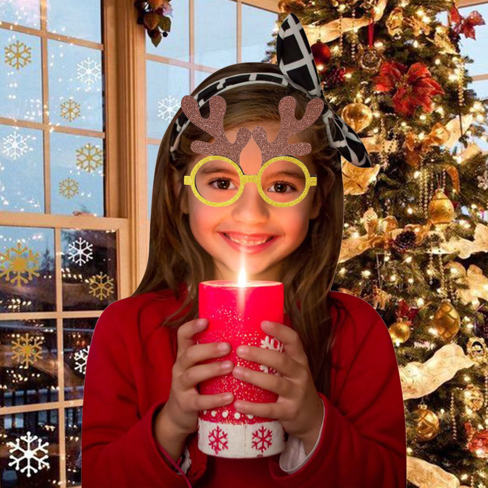 RBCKVXZ Under $5 Christmas Indoor Outdoor Decortions,Clearance,Christmas  Glasses Frame Stereo Glasses Adult And Children Decoration,Christmas Giftss