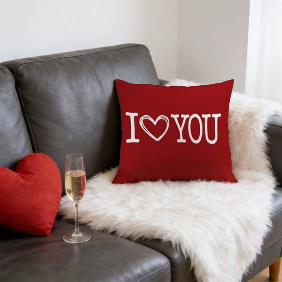 RBCKVXZ Valentine's Day Heart-Shaped Pillowcases - 17x17 Inch Soft Fabric Cushion Covers for Living Room & Bedroom, Festive Romantic Ambiance Decor