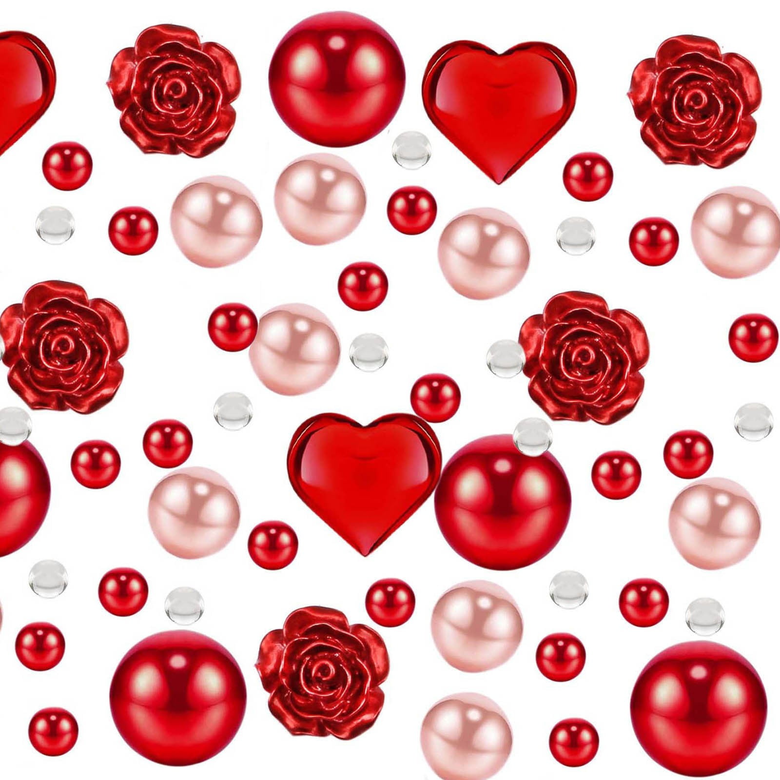 7052pcs/1set Valentine's Day Vase Filler, Heart High Heels Rose Pearl Vase  Filler, Vase Beads Candle Centerpieces For Valentine's Day Wedding Party Ta